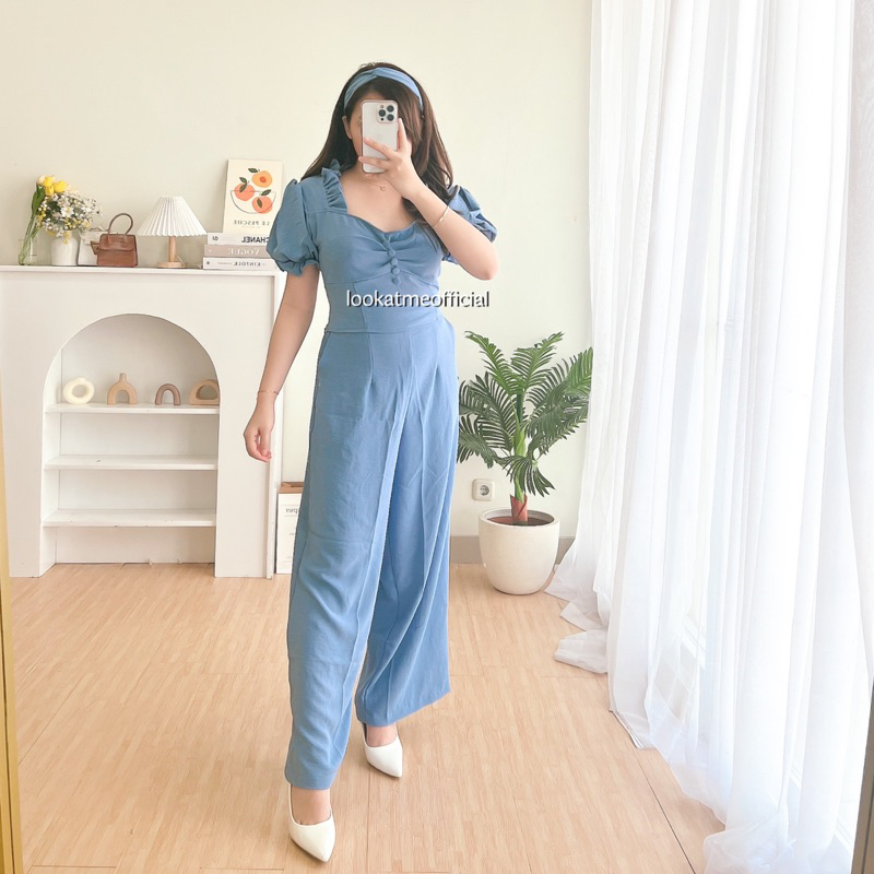 lookatmeofficial - Velysa Set Wanita - Atasan dan Kulot Bahan Crinkle 689