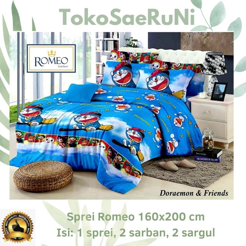Sprei Romeo 160x200 Motif Doraemon and Friend