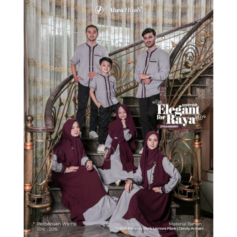 Readystock | SARIMBIT ELEGANT FOR RAYA BY ALWA HIJAB BUSANA MUSLIM COUPLE SET FAMILY BAJU GAMIS DAN 