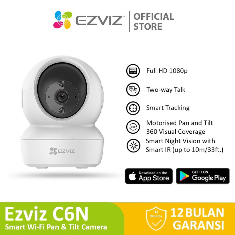 EZVIZ C6N 1080P Bundle Wall Mount  - Smart Wifi &amp; port RJ45 Pan &amp; Tilt Camera EZVIZ C6N 1080P WI-FI WIRELESS CAMERA CCTV Smart IP / FREE WALLMOUNT BERGARANSI RESMI 1 TAHUN