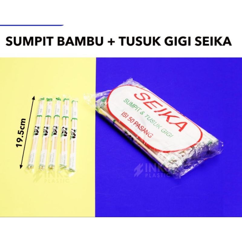 Seika Sumpit Bambu+tusuk gigi 50 pasang