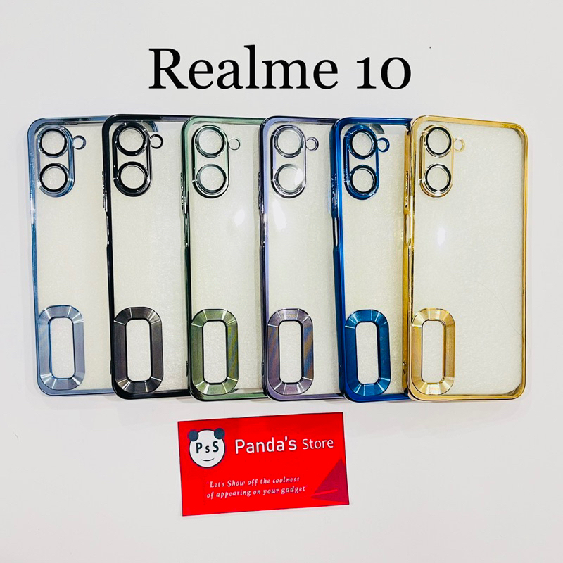 Softcase Realme 10 Lens Protector Circle Chrome Logo Clear Case