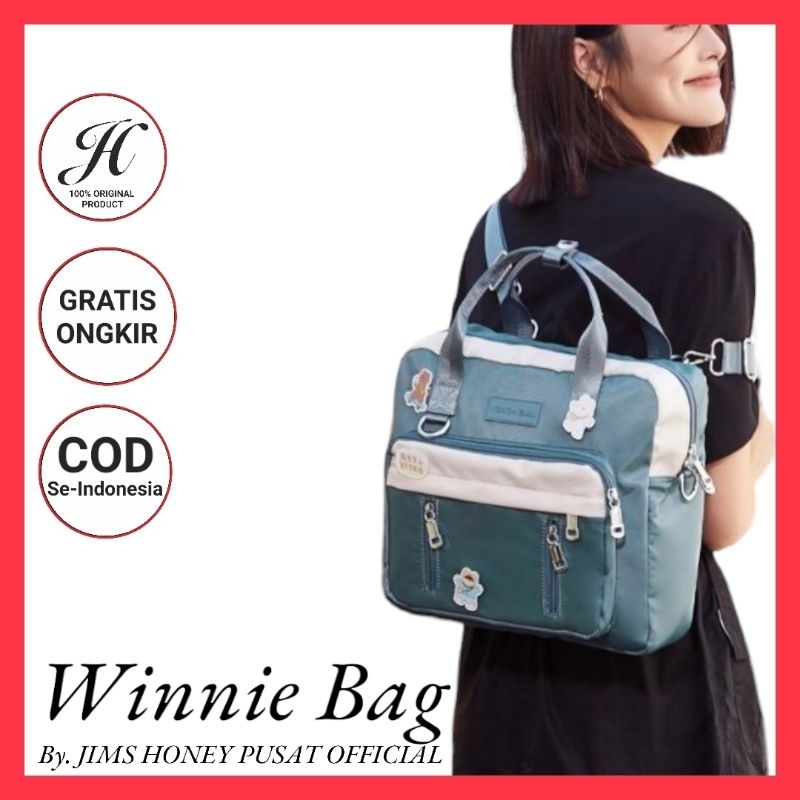 Tas Ransel Multifungsi Jimshoney Winnie Bag Backpack - Tas Punggung Wanita Pria 3in1 Organizer Bag Unisex