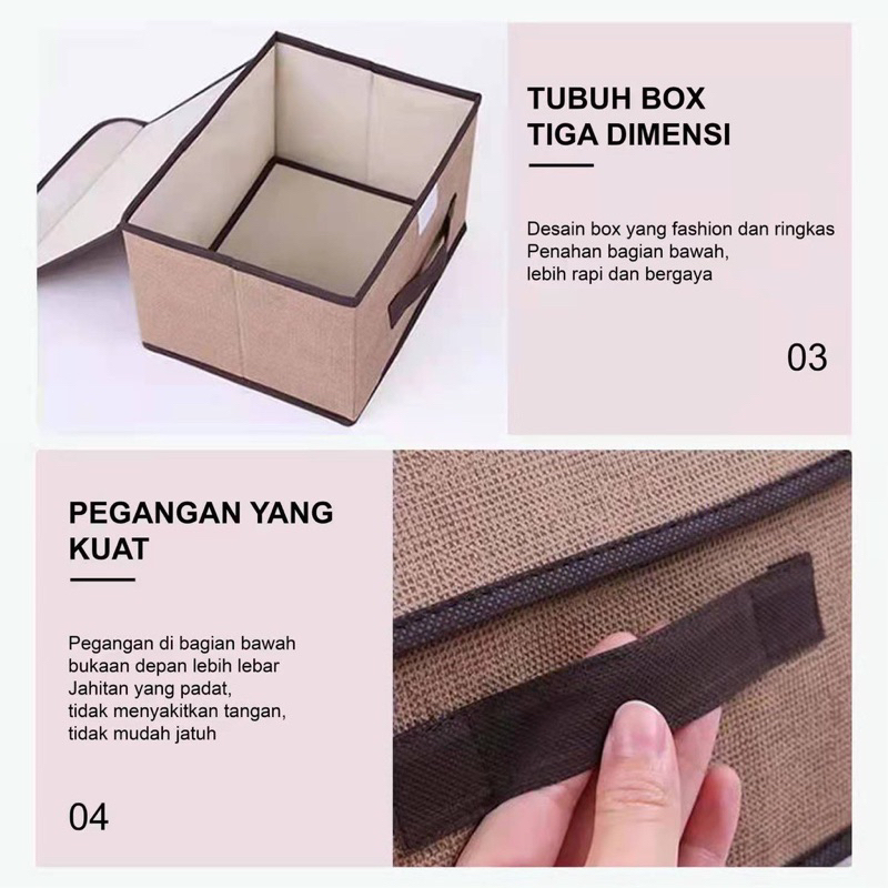 STORAGE BOX Organizer Kotak Tempat Penyimpanan Baju Mainan Lipat Multifungsi Praktis Set Kecil dan Besar