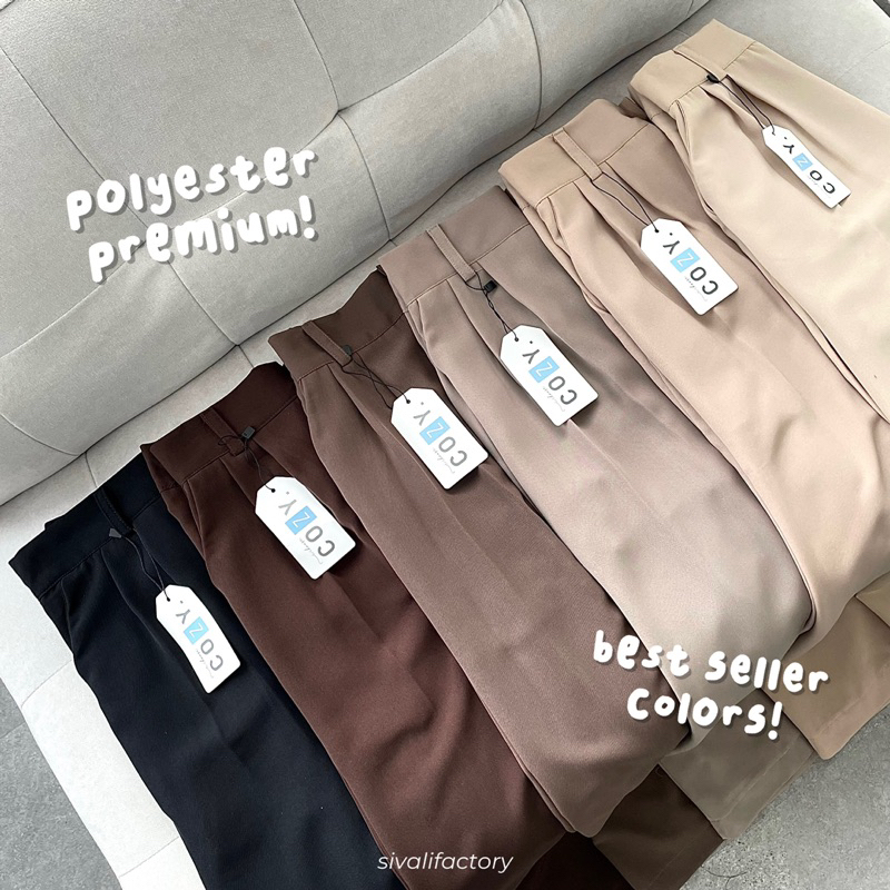 SIVALI Loose Pants 332 PETITE SIZE - Celana Kulot Polyester Anti Kusut - Trousers Kantor Formal / Casual