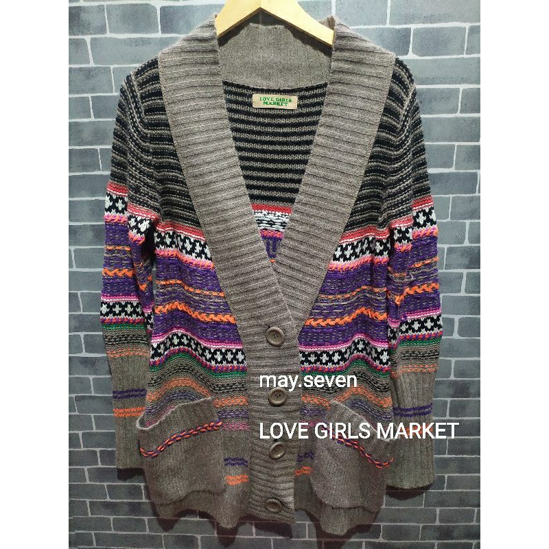 Long Cardigan Rajut Motif