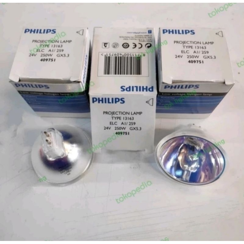 lampu halogen mangkok MR16 24v 250w 13163 philips
