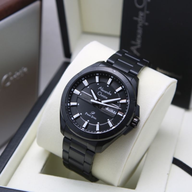 JAM TANGAN PRIA ALEXANDRE CHRISTIE AC 6670 BLACK AC 6670 ORIGINAL