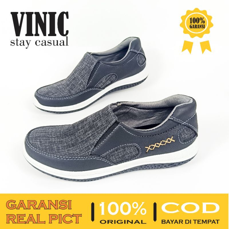 GARANSI 100% REAL PICT - SEPATU CASUAL SLIP ON PRIA ALAS KARET ELASTIS / SEPATU SANTAI PRIA BAHAN KULIT PREMIUM / SEPATU SLOP SANTAI PRIA / SEPATU KERJA SEMI FORMAL PRIA