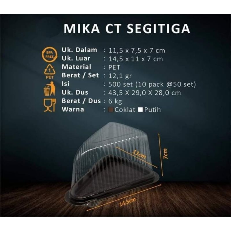 MIKA CT SEGITIGA I MIKA KUE TART SEGITIGA PER SLICE ISI 50 PCS