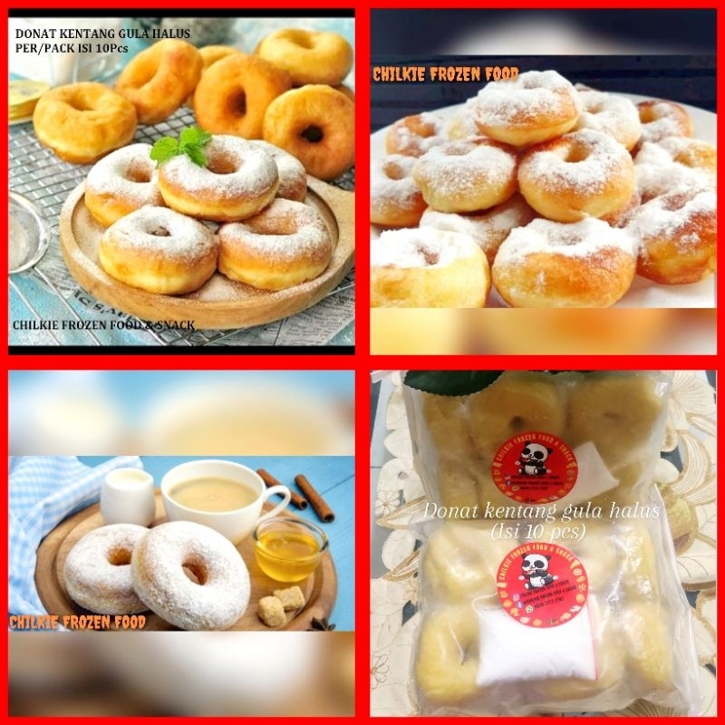 

Donat kentang gula halus frozen isi 10 pcs