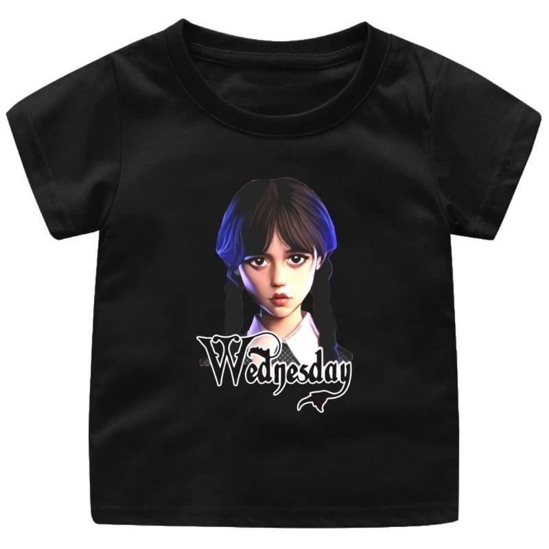 Atasan Kaos Anak WEDNESDAY(2)Cewek-Cowok 1-12Tahun//Baju anak Viral wednesday The Adam Family