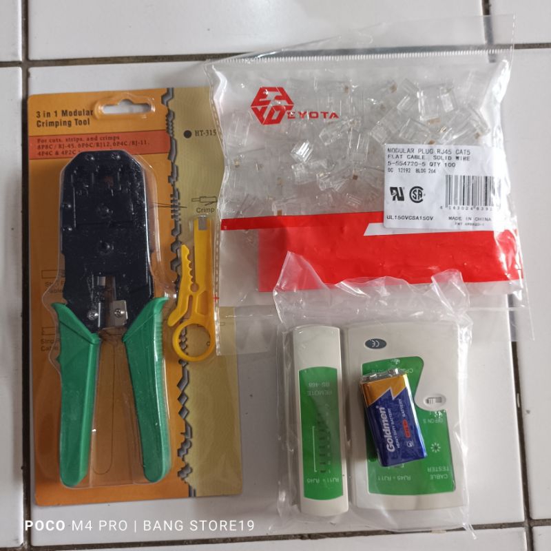 Paket Tang Crimping + Lan Tester + RJ45