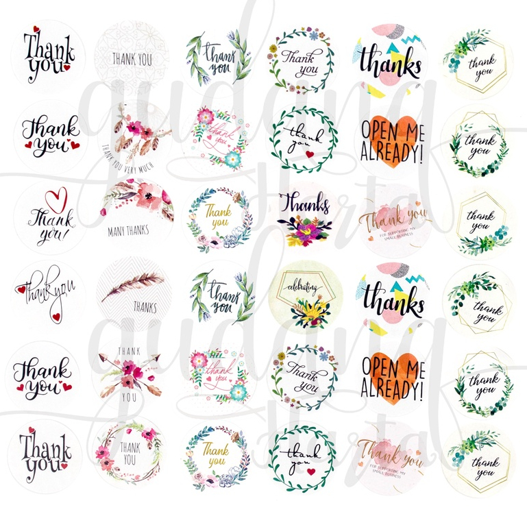 Stiker Roll Thank You Roll Sticker Motif Kata Kata Unik Terimaksih DIY Scrapbook GH 303599