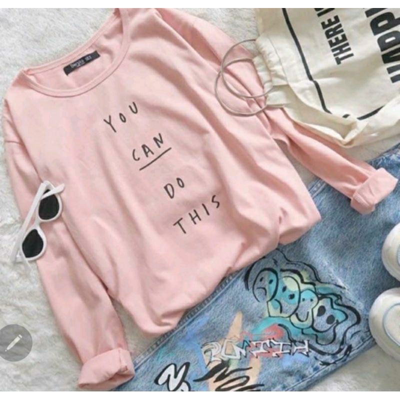 Baju Kaos LongSleeve Do What You Can Lengan Panjang