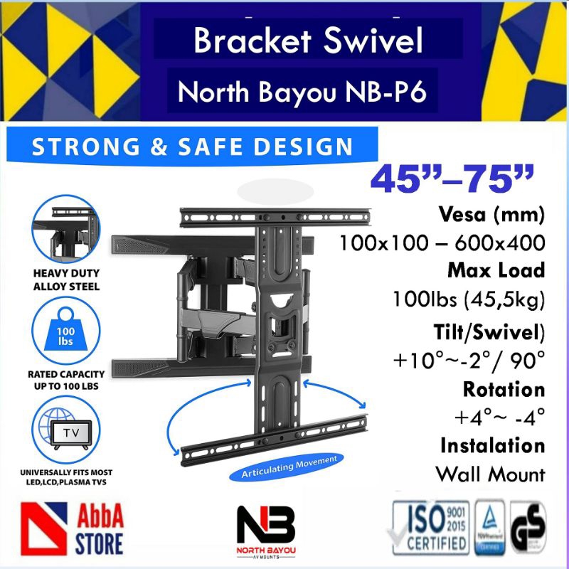Bracket Braket TV LED UHD OLED CURVE Smart/Android TV LED 43 50 55 60 65 70 75 80 inch
