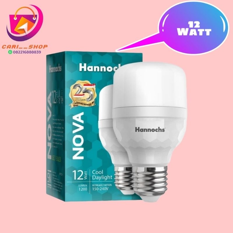 Jual Hannochs Lampu Led Nova 12 Watt Cahaya Putih Shopee Indonesia