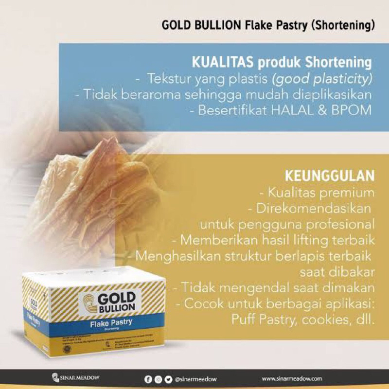 Gold Bullion FLAKE PASTRY 1KG - Korsvet Danish Pastry