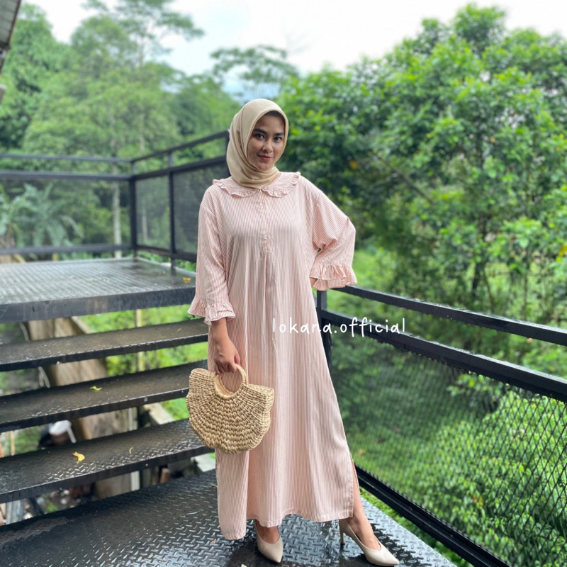 Dress wanita rayon motif polos shakila