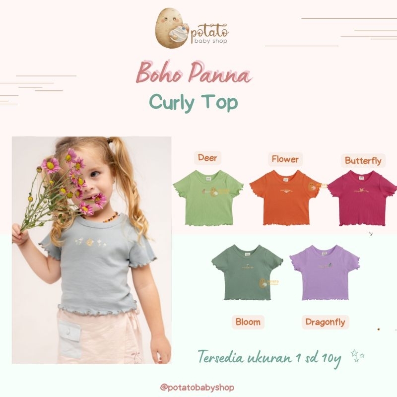 Bohopanna Curly Crop Top  - Atasan Anak Boho Baby