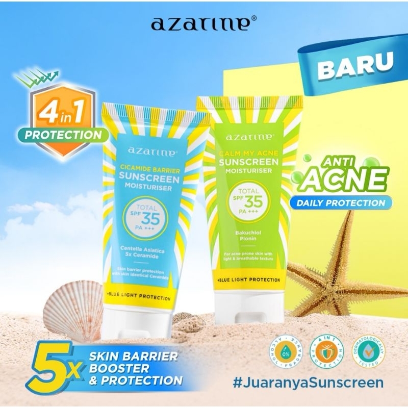 AZARINE Cicamide Barrier Sunscreen Moisturizer SPF 35 PA+++ 40ml