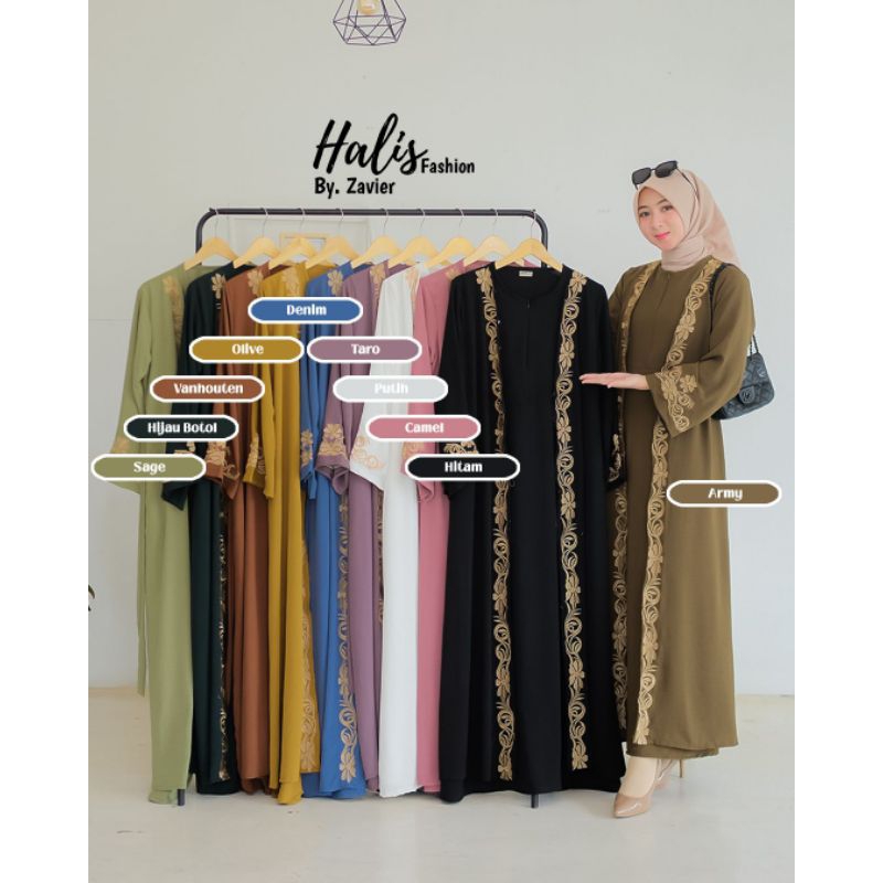 Gamis Outer by Halis Fashion | Gamis Bordir by Halis Fashion