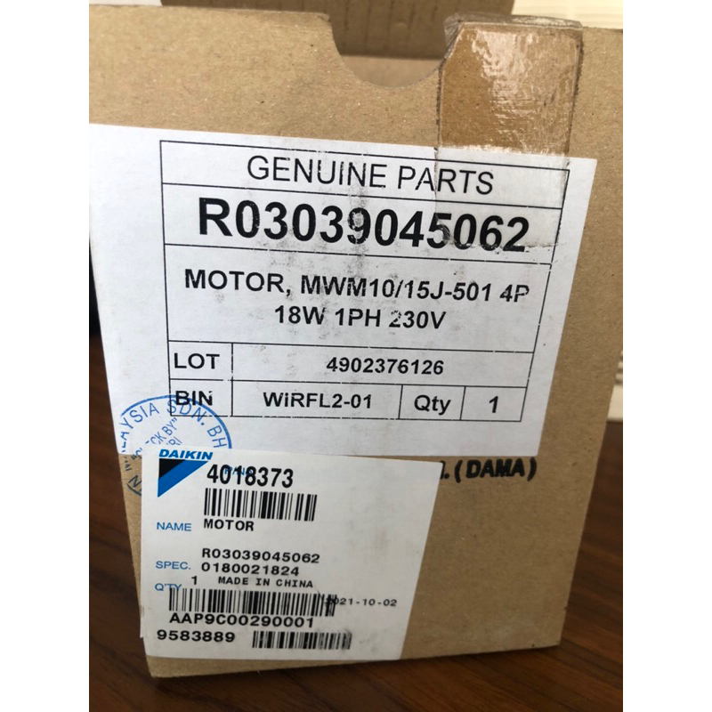 Motor Fan AC Daikin 4018373