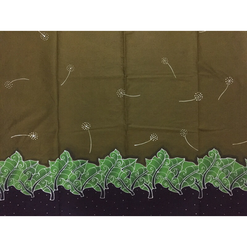 PRE ORDER Motif Godhong Jati Kain Batik Tulis Daun Jati simple warna olive