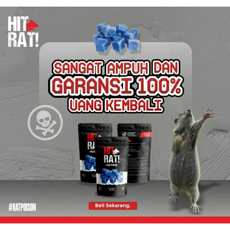 200 gram Racun Tikus Hit Rat Pembasmi Koloni Tikus Original Anti Tikus Solusi Basmi Tikus Secara Masal