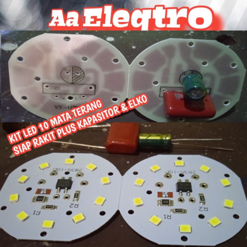 DRIVER LED 3PCS LED AC DIY MODUL LED 10 MATA PLUS ELKO KAPASITOR