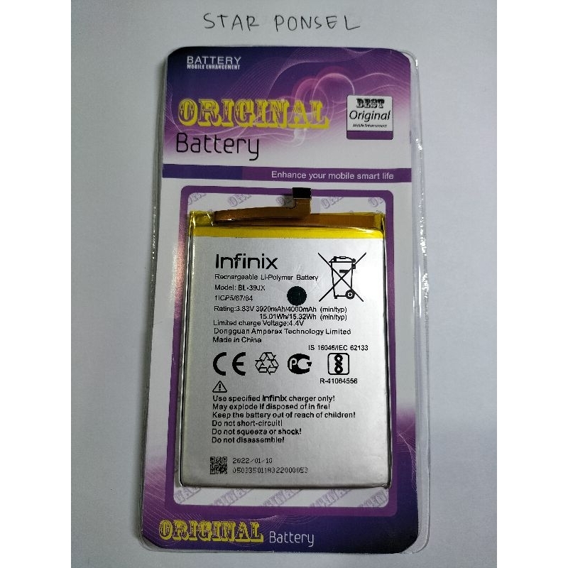 BATERAI BATRE BATTERY INFINIX HOT S3X X622 BL-39JX BL39JX BL 39JX ORIGINAL OEM MURAH BERGARANSI