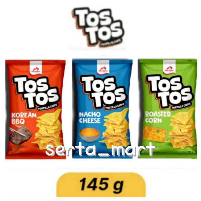 

Tos Tos Tortilla Chips 145gr - TosTos Nacho Cheese / Korean BBQ / Roasted Corn