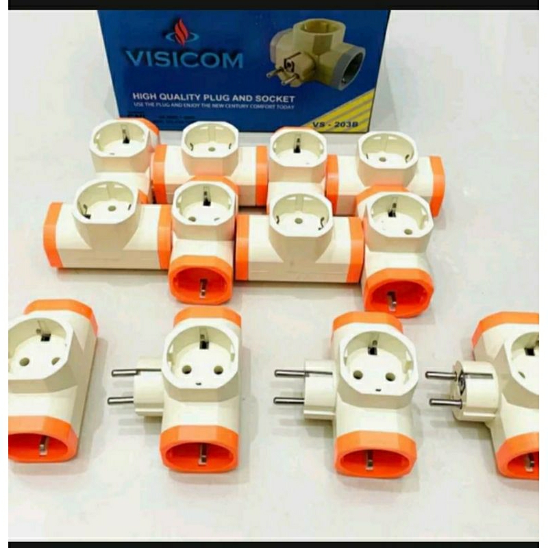 Steker T Tee Arde Visicom 203B 3 Arah Colokan Cabang