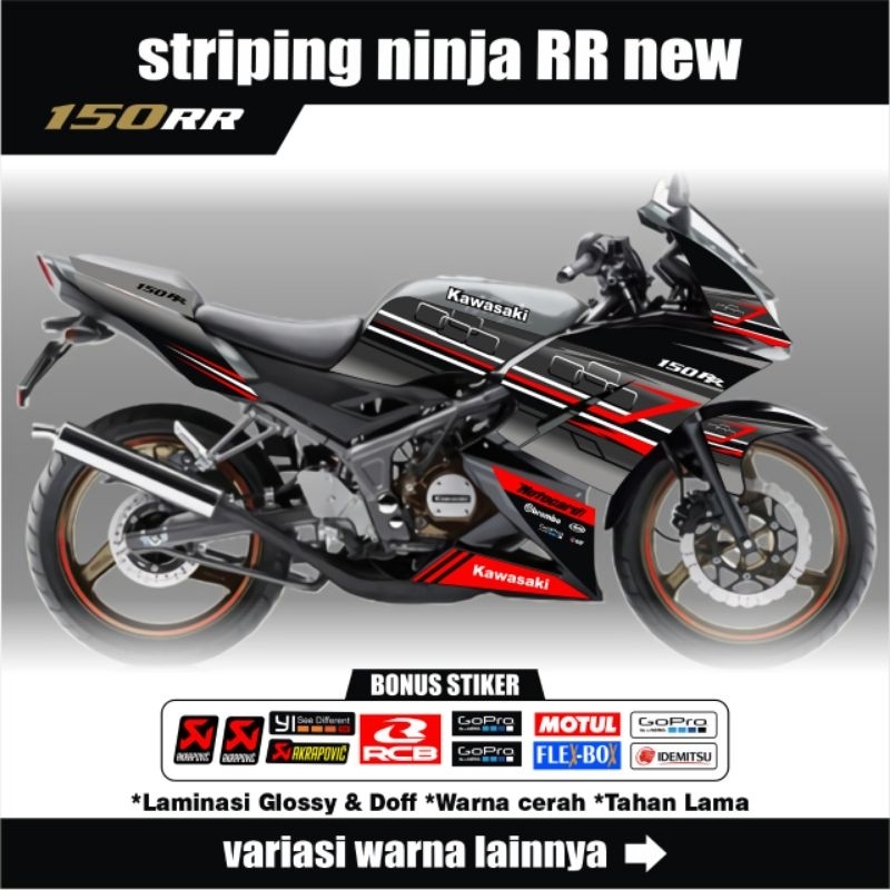 Stiker Kawasaki Ninja 150 RR New / Striping List Variasi Ninja RR Baru