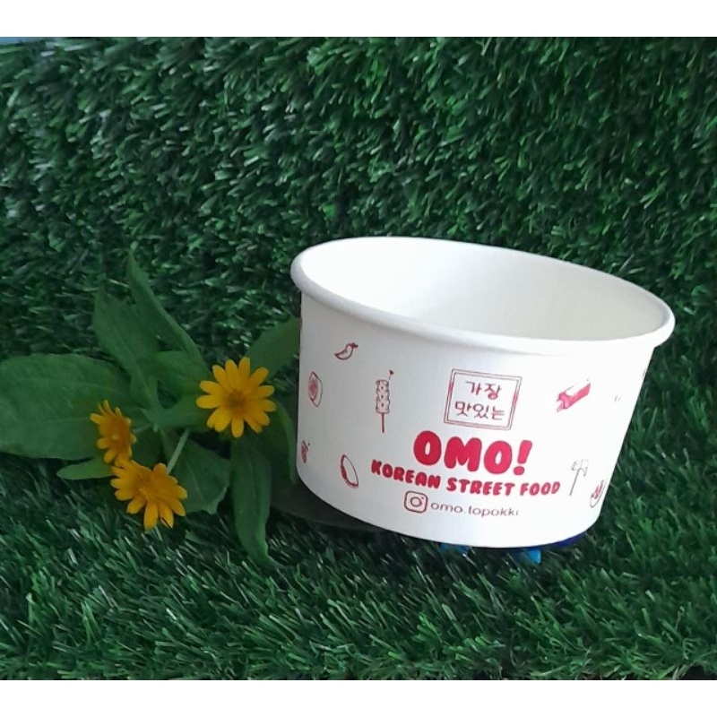 paper bowl 360ml tanpa tutup plus sablon