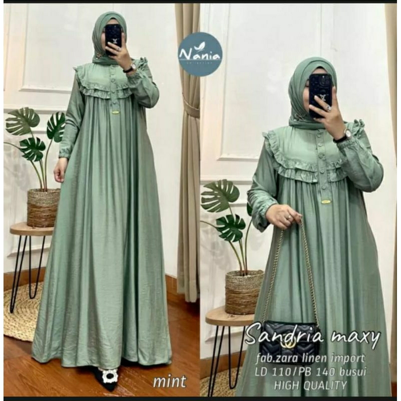 GAMIS POLO LINEN TERBARU Dress wanita kekinian Gaun Pesta