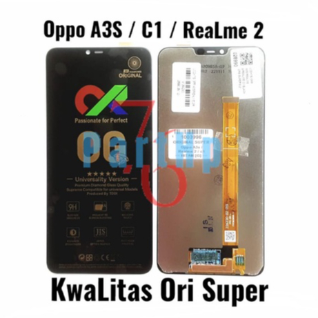 Lcd Touchscreen Fullset Kwalitas Ori Super Oppo A3S - C1 - Realme 2- Hitam