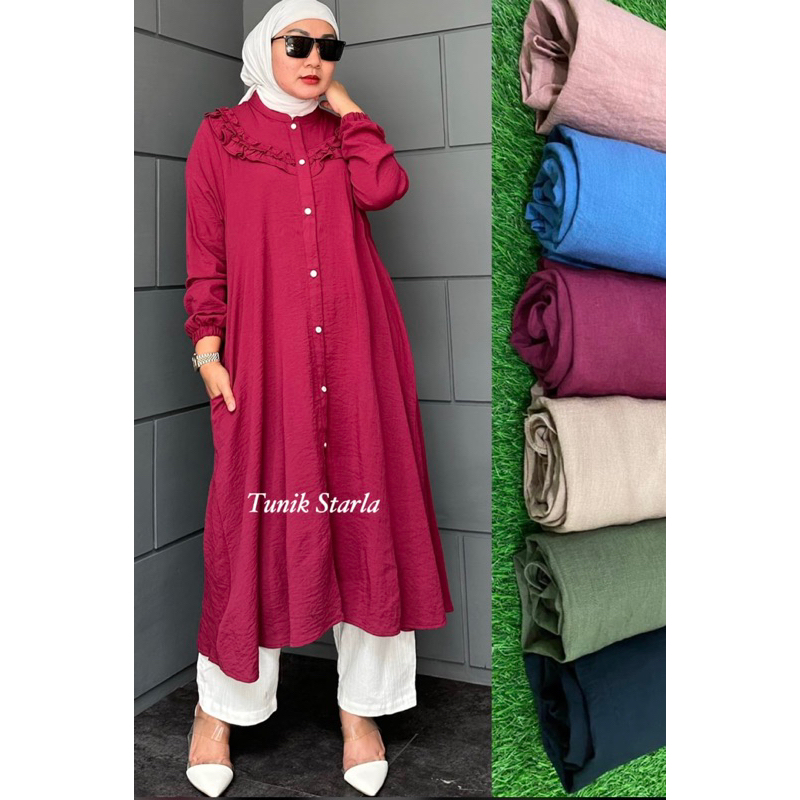 Tunik Starla | Winody | Bahan Linen Crinkle Premium