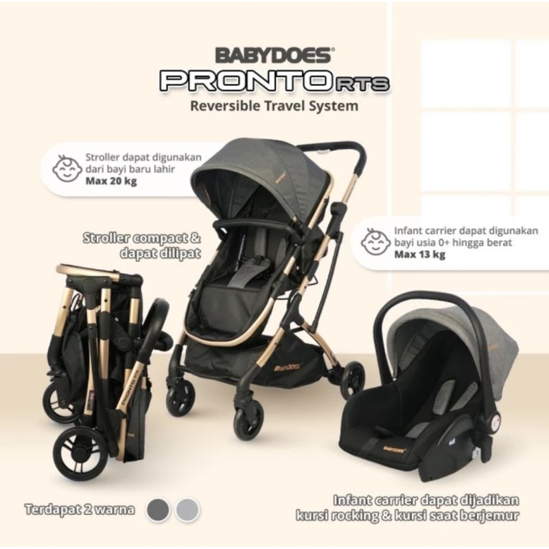 Baby Stroller Babydoes Pronto Rts Reversible Travel System / Kereta Dorong Bayi Babydoes Pronto RTS