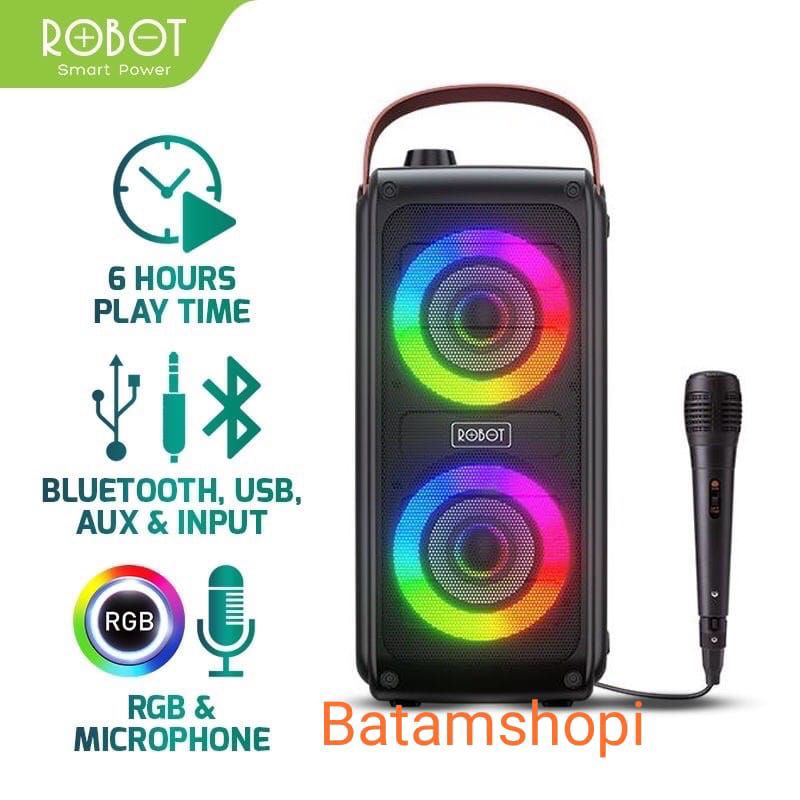robot rb490 karaoke bluetooth speaker with microphone