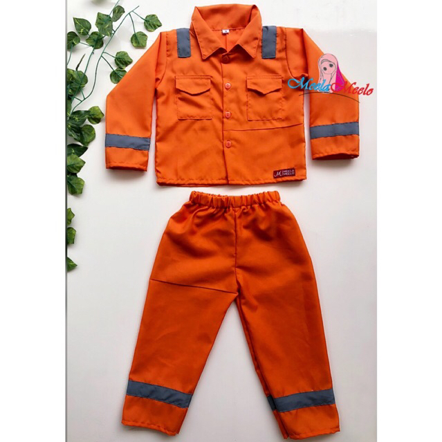 Kostum Photoshoot Wearpack Newborn Seragam Safety Listrik Pintar PLN BUMN Setelan Perusahaan Listrik Negara