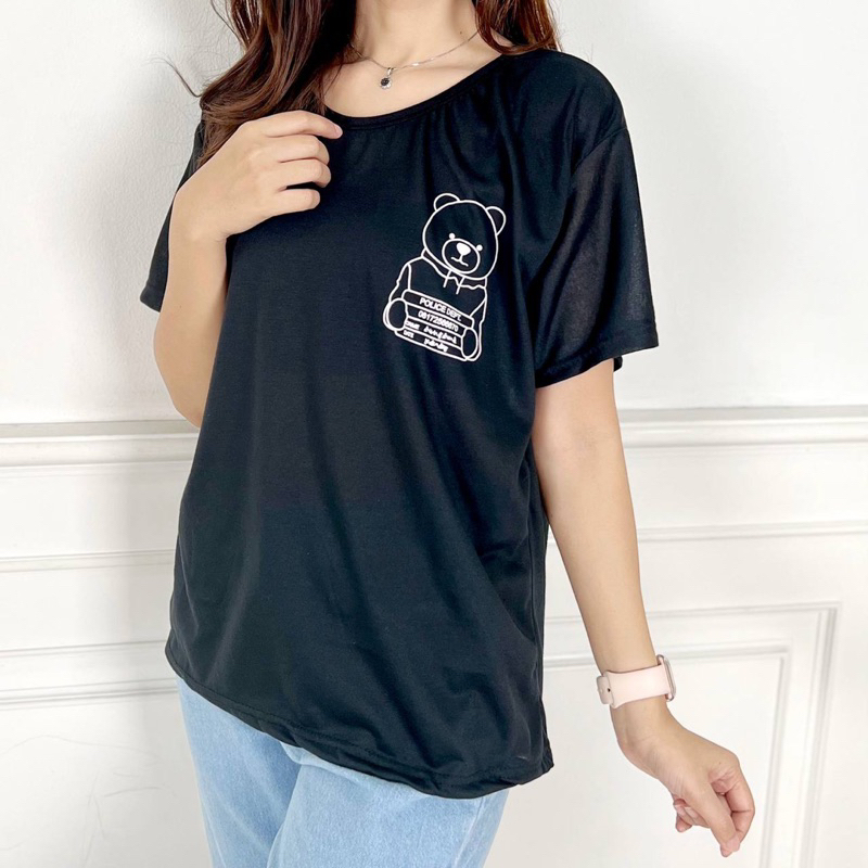 AFI - MC - Kaos Oversize Wanita Bear Police (LD 106, P 65)