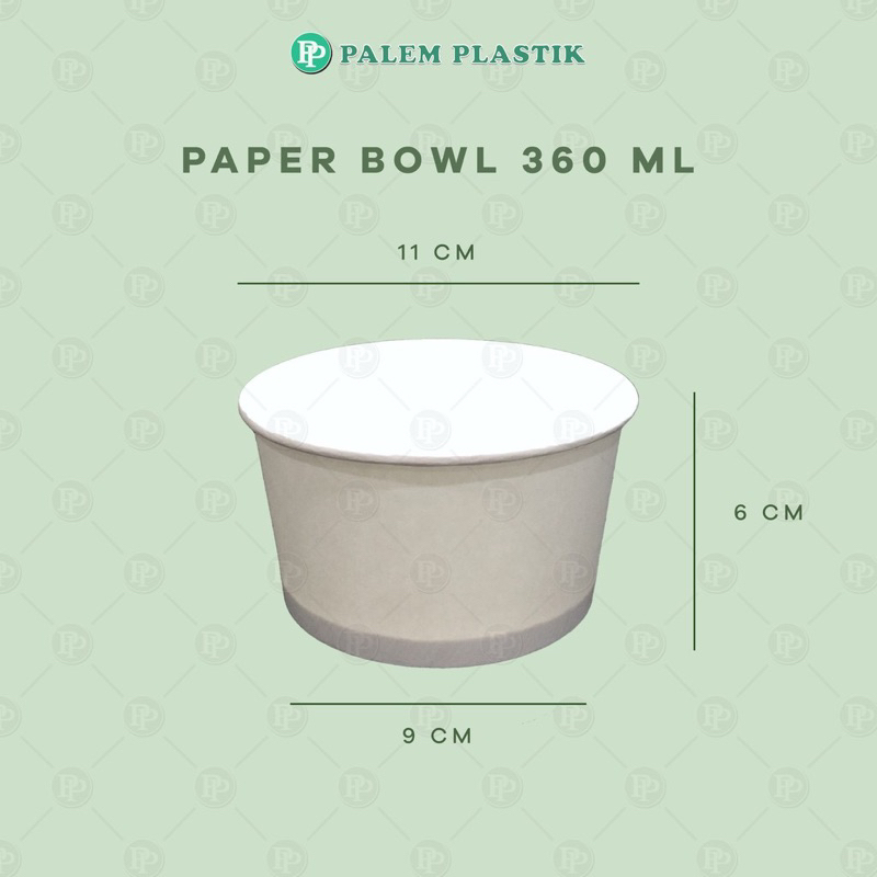 Mangkok Kertas / Paper Bowl TANPA TUTUP/LID 360 ml