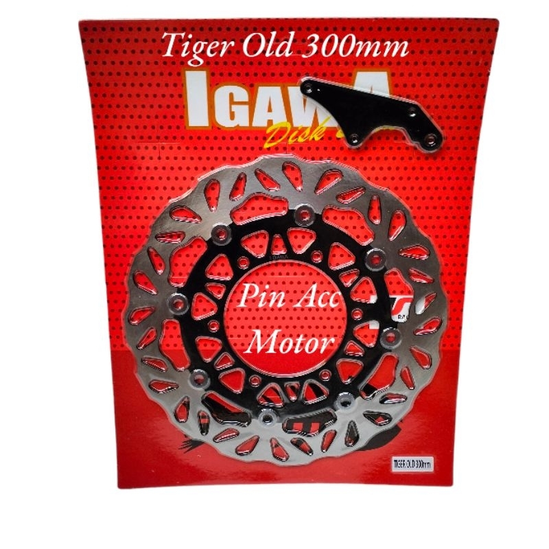 Piringan Disc Cakram Depan Variasi Model PSM Hitam IGAWA 300mm+Breket Tiger Old Megapro Verza CB150R Bolham pnp