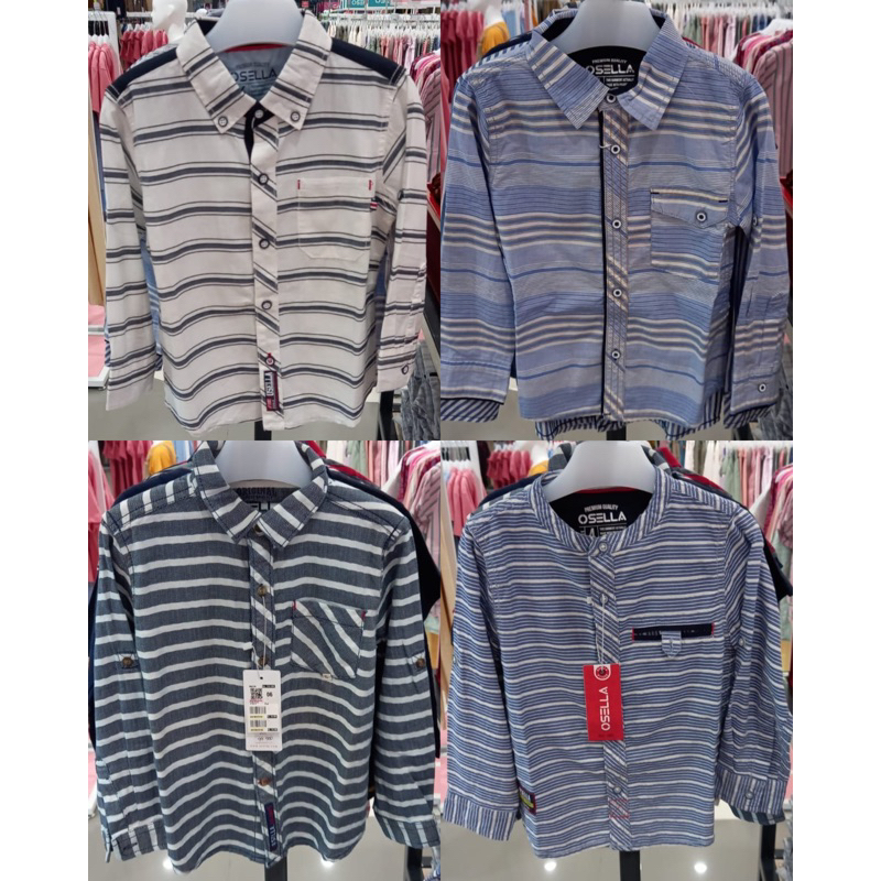 kemeja lengan panjang anak laki-laki (4-12th)osella kids