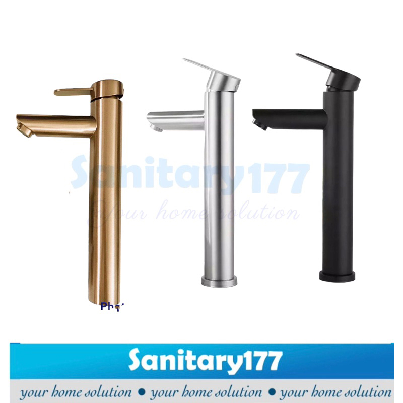 Kran wastafel tinggi Stainless 304 up down minimalis 29ST- keran cuci tangan washbowl faucet stenlis body gede tebal