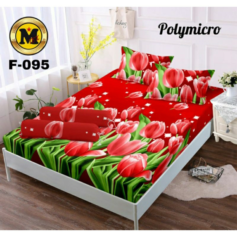 Sprei Sarung Bantal Guling Ukuran 180x200 Motif Bunga  Karakter Kotak