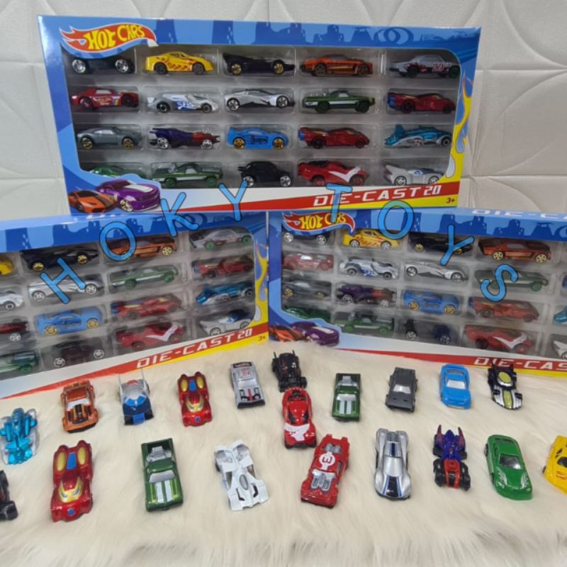 MAINAN MOBIL HOT CARS DIECAST  METAL ISI 20PCS  - MAINAN DIE CAST SET MOBIL HOT WHEEL