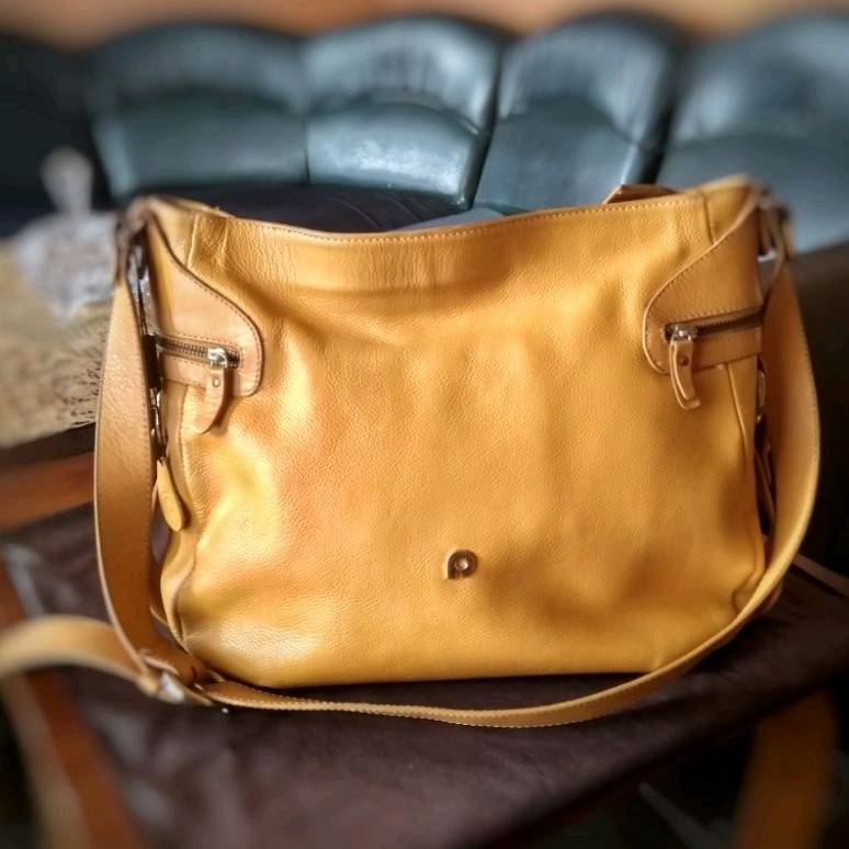 Papillon Prelove Tas Wanita Kulit K3099 Slempang Seken Kuning Kunyit