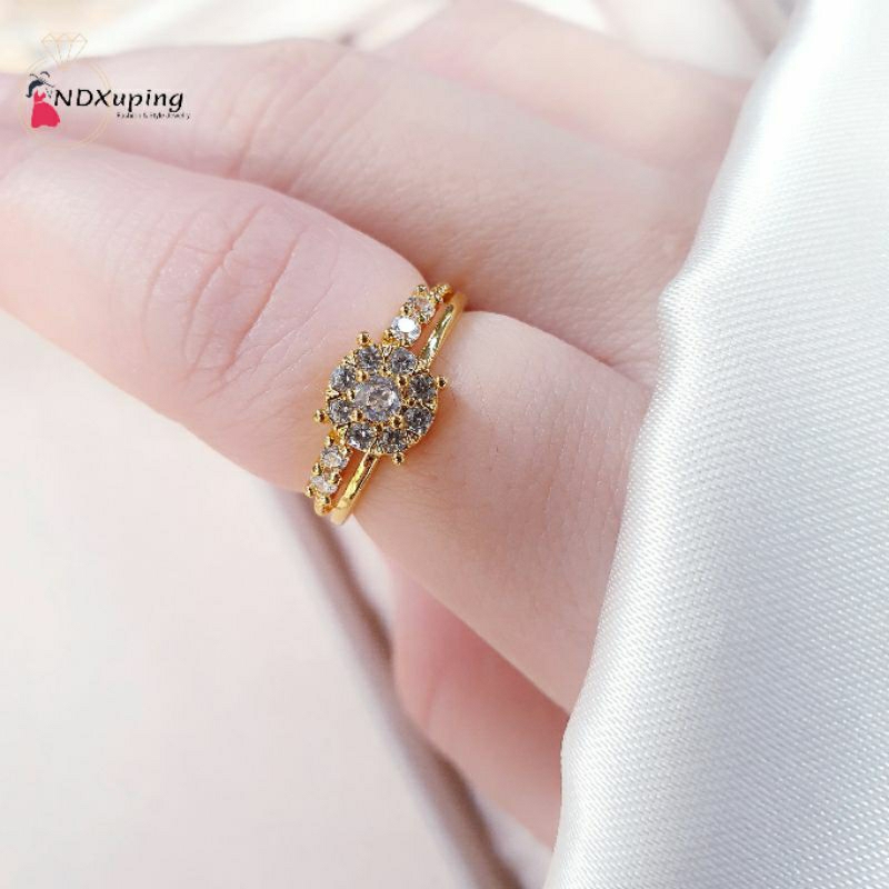 Cincin Xuping Permata Satu Gold Cantik Dan Simple N23022302